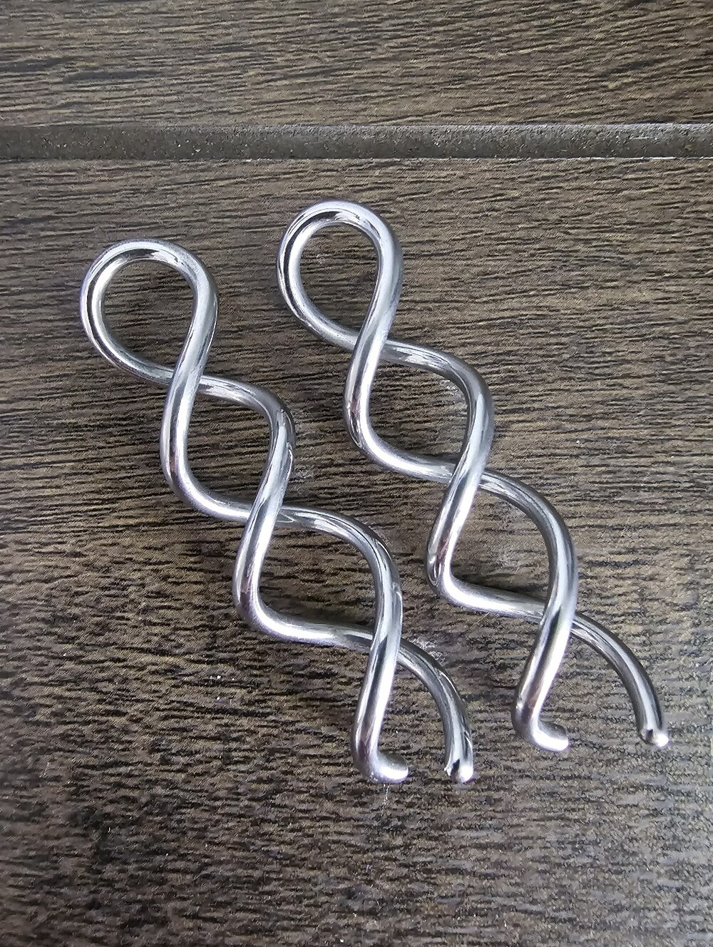 Silver Twisted Metal Hair Pins - Set of 2